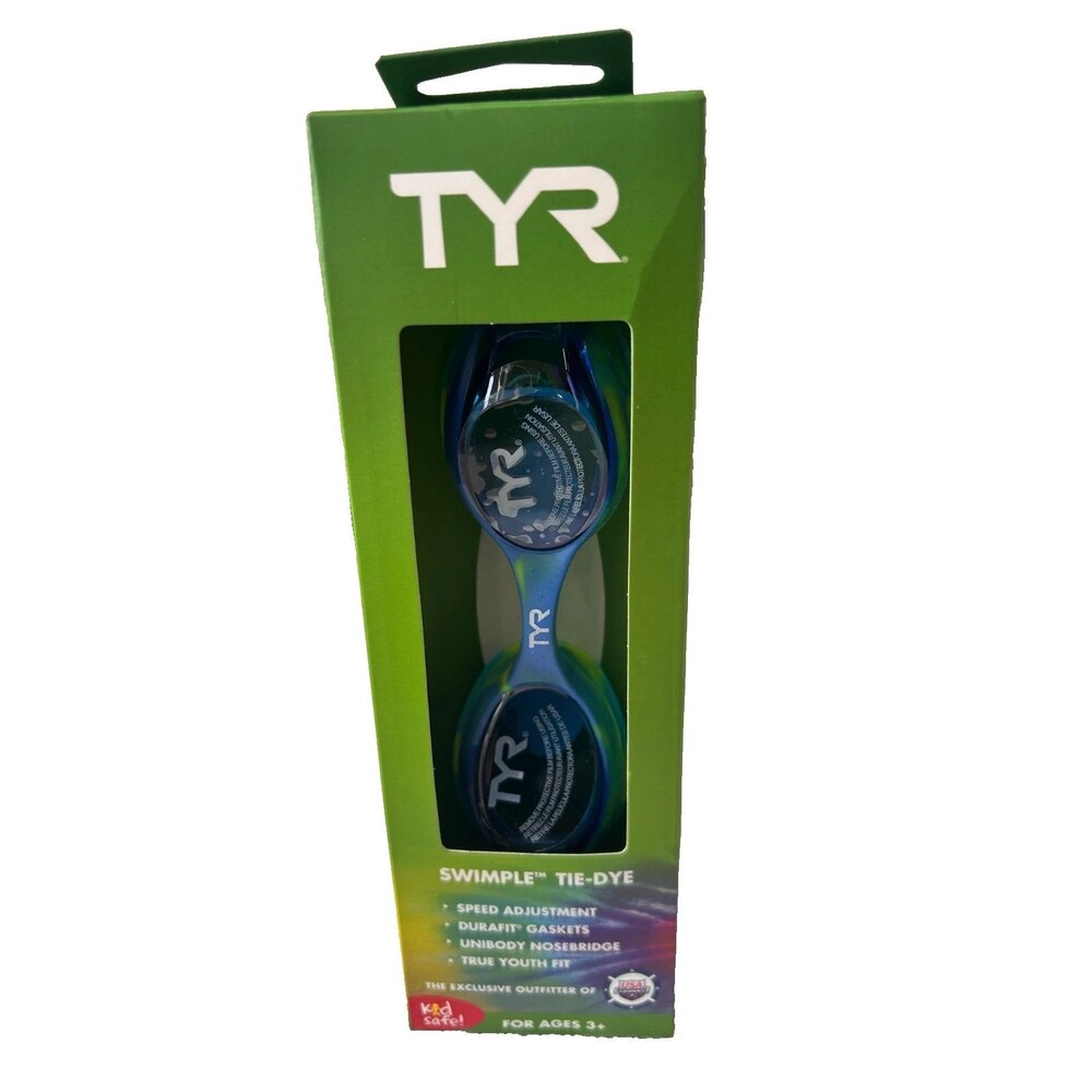 TYR KIDS SWIMPLE Tie-Dye Kids Swim Goggles ~ New ~  Blue